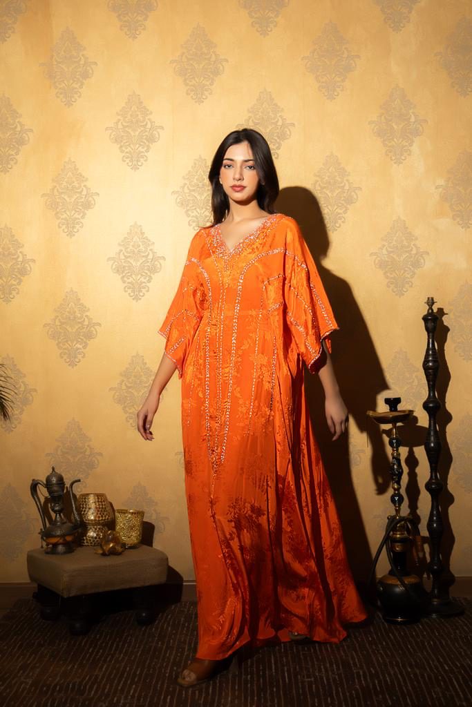 Amber Hand-Embroidered Kaftan